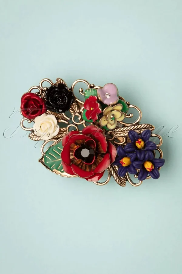 Outlet Lovely Freda Flower Cluster Haarclip En Broche In Goud En Multi