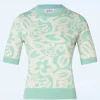 Fashion Compania Fantastica Freya Flower Jumper In Mintblauw