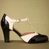 Outlet Chelsea Crew Gatsby T-Strap Pumps In Zwart En Wit