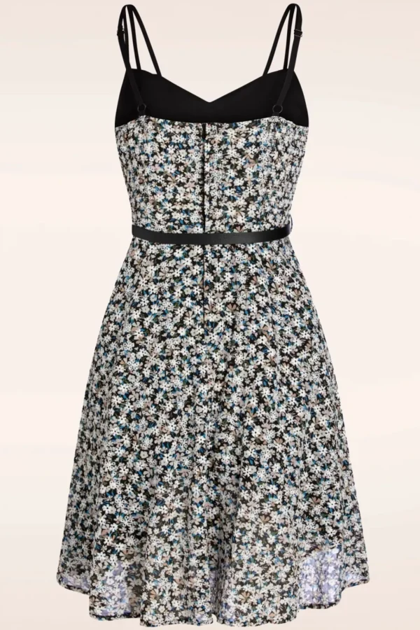 Cheap Vixen Geborduurde Bloemen Swingjurk In Zwart
