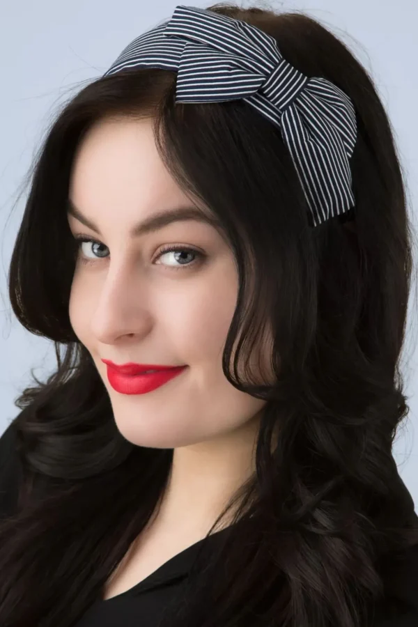 Discount Banned Retro Genevieve Bow Haarband In Navy