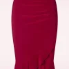 Cheap Vintage Chic for Topvintage Gianna Ruffle Pencil Rok In Rood