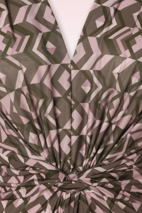 Online Vintage Chic for Topvintage Gina Geo Print Jumpsuit In Bruin