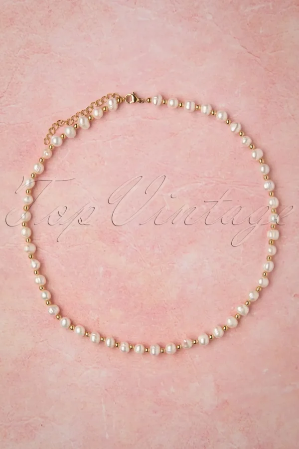 Cheap Topvintage Boutique Collection Give Me Pearls Halsketting In Goud En Ivoor