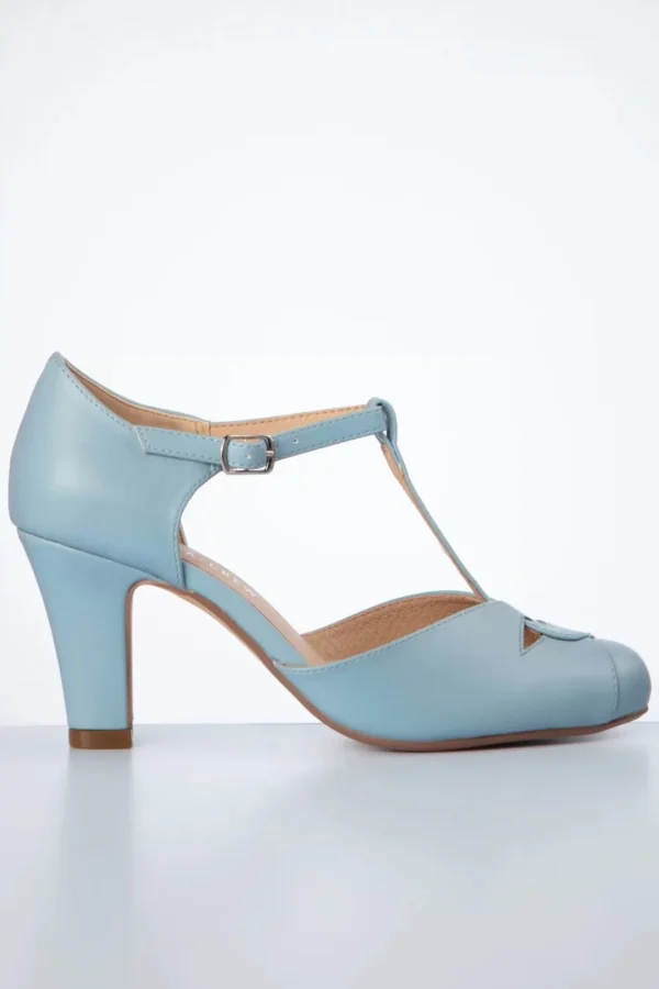 Hot Chelsea Crew Glinda T-Strap Pumps In Zacht Blauw