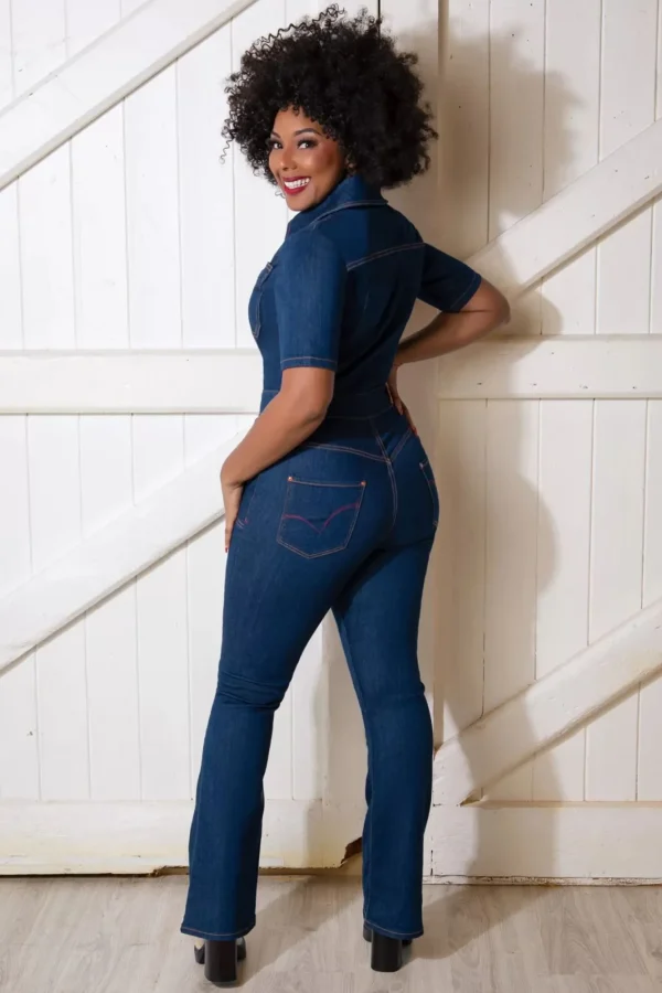 Sale Rock-a-Booty Gloria Lee Jumpsuit In Denimblauw