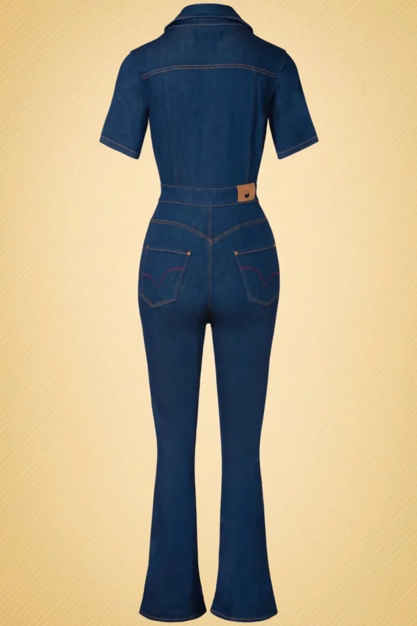 Sale Rock-a-Booty Gloria Lee Jumpsuit In Denimblauw