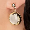 Flash Sale Lovely Gold Plated Cat Eye Oorstekers In Wit