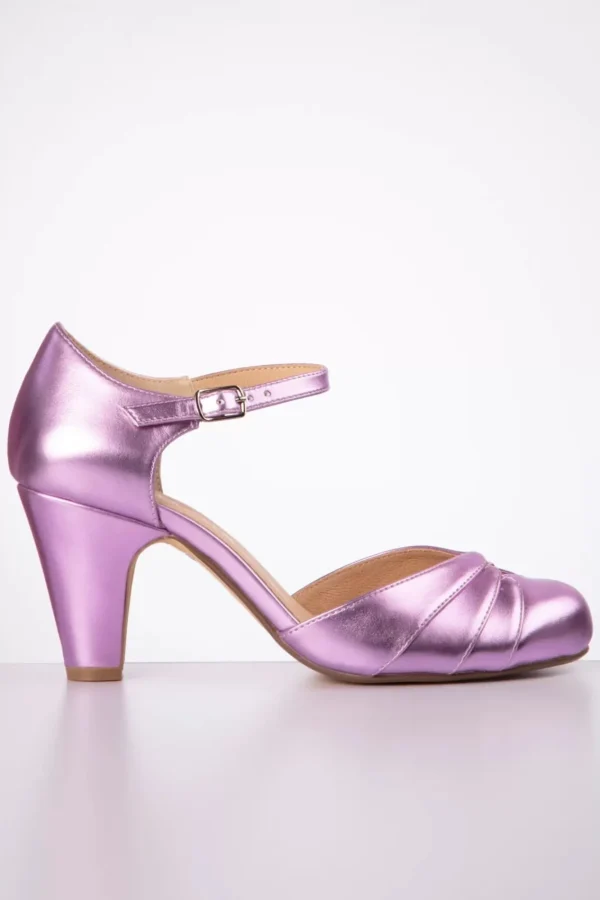 Fashion Chelsea Crew Goldie Mary Jane Pumps In Paars Metallic