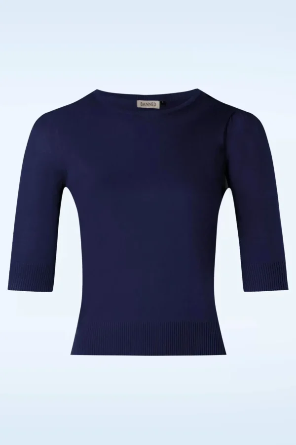 Best Sale Banned Retro Grace Jumper In Marineblauw