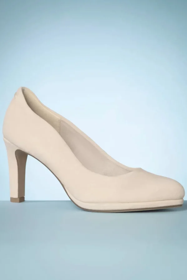 Discount Tamaris Grazia Suede Pumps In Havermelkbeige