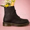 Fashion Dr. Martens 1460 Greasy Enkellaarzen In Zwart