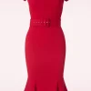 New Vintage Chic for Topvintage Gwen Pencil Dress In Red