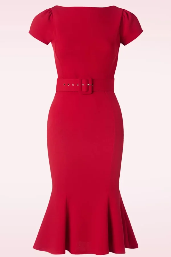 New Vintage Chic for Topvintage Gwen Pencil Dress In Red