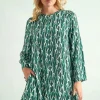 Hot Louche Gwenola Mid Century Retro Jurk In Groen