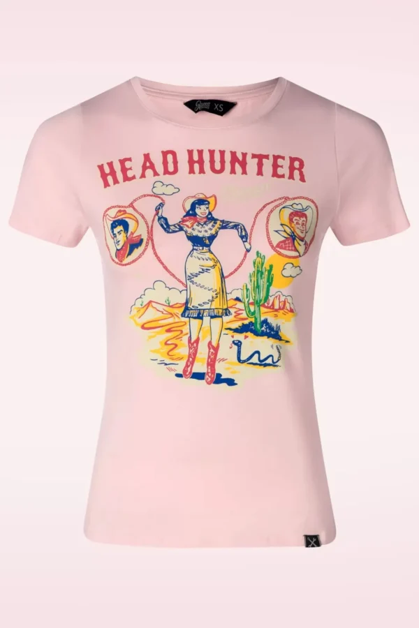 Hot Queen Kerosin Head Hunter T-Shirt In Roze