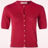 Discount Banned Retro Heart Blooms Cardigan In Rood