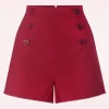 Store Vixen Heart Button Shorts In Rood