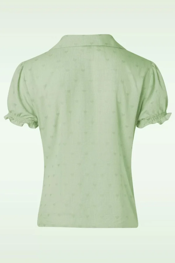 Fashion Banned Retro Heart On Her Sleeve Blouse In Groen