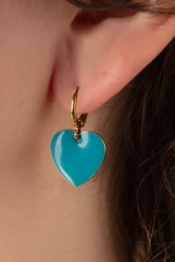 Discount Urban Hippies Heart Oorbellen In Turquoise