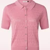 Shop Banned Retro Heart Waves Cardigan In Roze