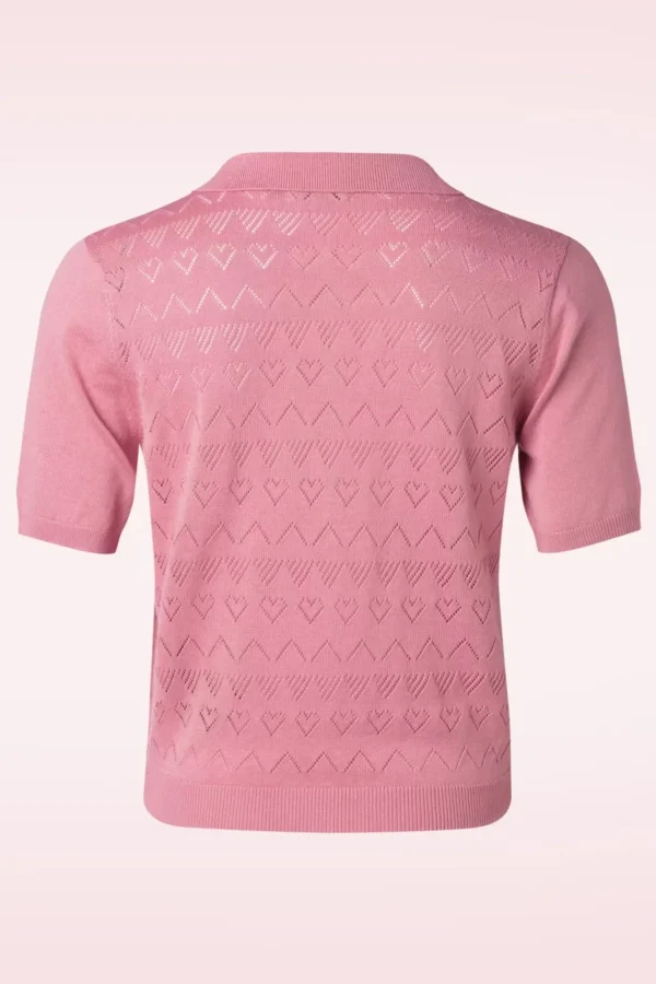 Shop Banned Retro Heart Waves Cardigan In Roze