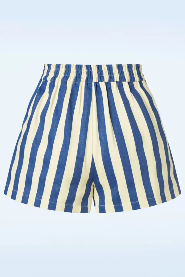 Discount Louche Hilton Deck Gestreepte Shorts In Wit En Blauw