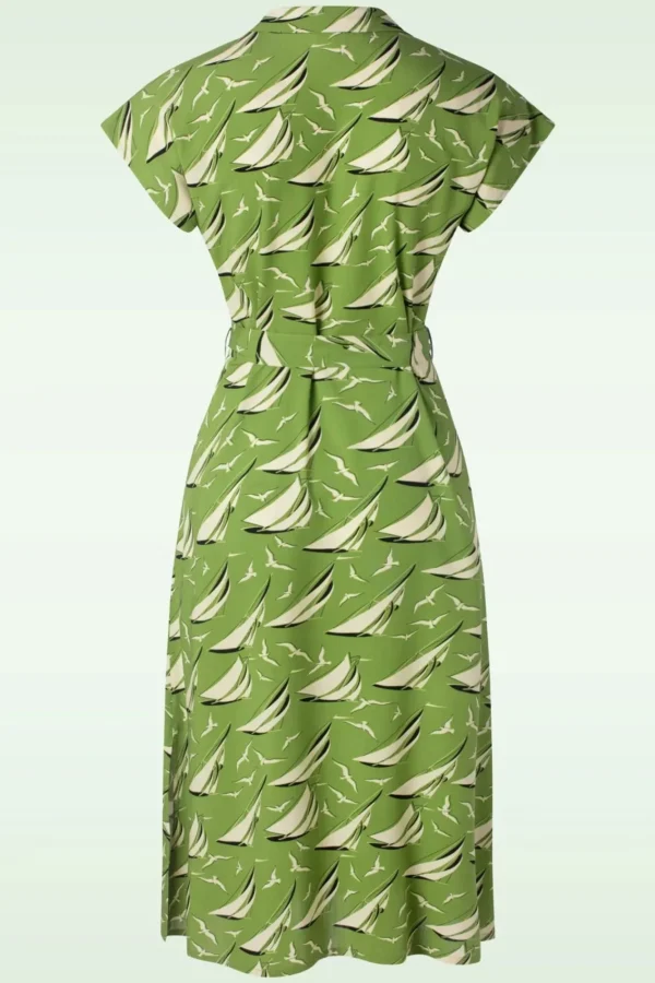 Best Sale King Louie Irene Bateau Midi Jurk In Woodbine Groen