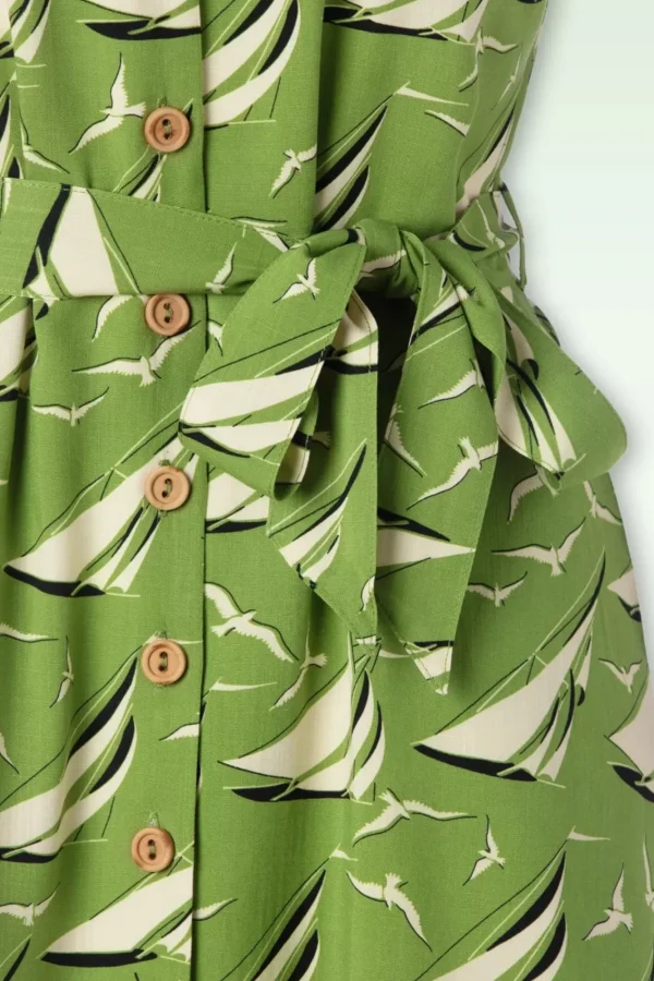 Best Sale King Louie Irene Bateau Midi Jurk In Woodbine Groen