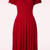 Cheap Vintage Chic for Topvintage Irene Gekruiste Swingjurk In Rood