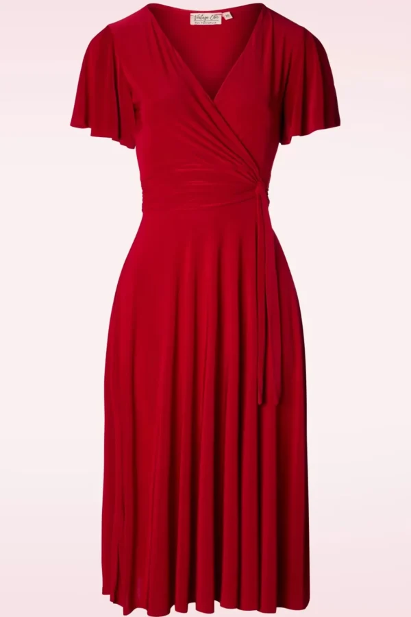 Cheap Vintage Chic for Topvintage Irene Gekruiste Swingjurk In Rood