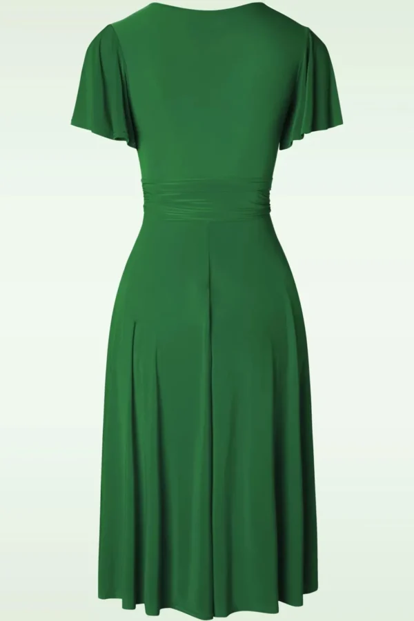 Online Vintage Chic for Topvintage Irene Overslag Swingjurk In Groen