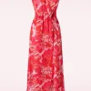 Best Sale Smashed Lemon Isla Flower Maxi Jurk In Roze En Rood