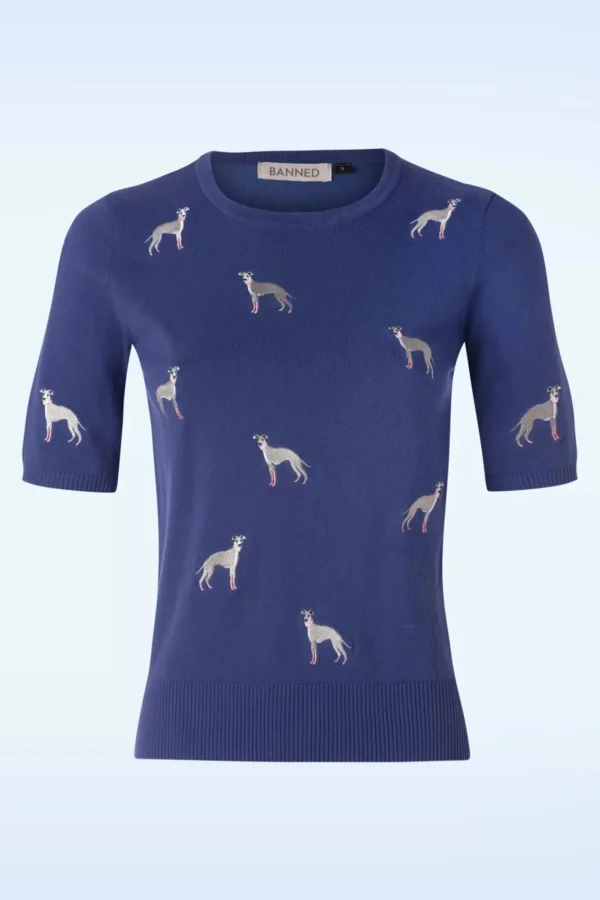 Shop Banned Retro It's A Whippets World Jumper In Blauw