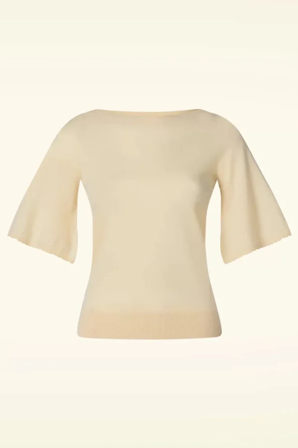 Discount King Louie Ivy Top Wijde Mouw Club In Creme