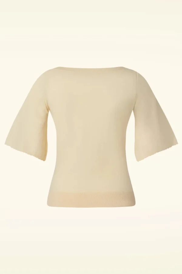 Discount King Louie Ivy Top Wijde Mouw Club In Creme