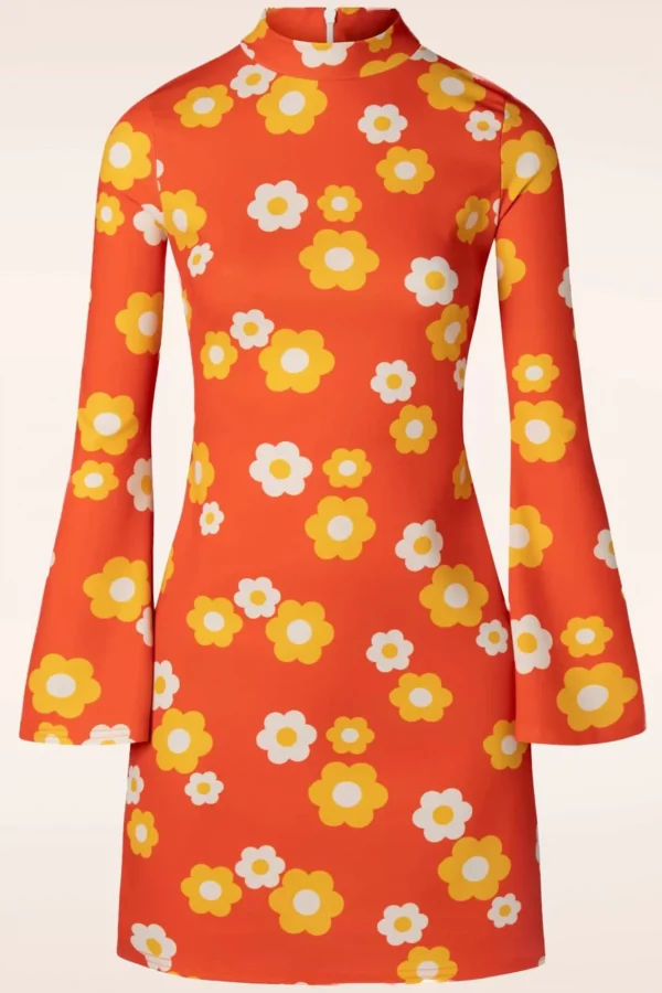 Discount Vintage Chic for Topvintage Izzy Bloemen Jurk In Oranje