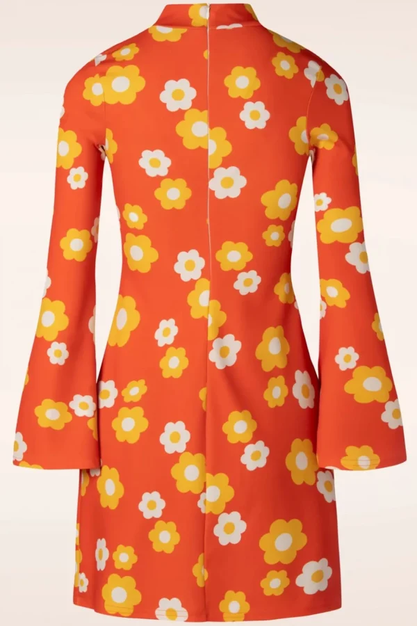 Discount Vintage Chic for Topvintage Izzy Bloemen Jurk In Oranje