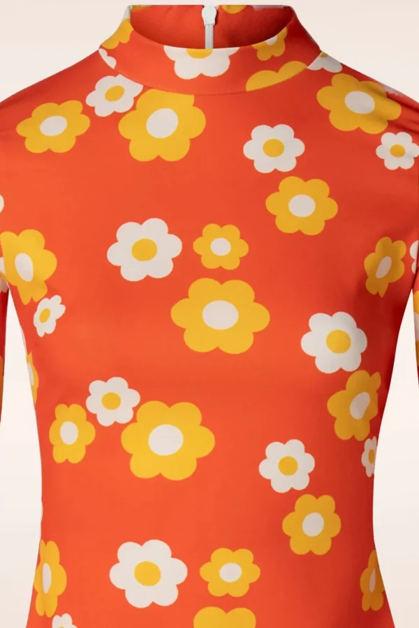 Discount Vintage Chic for Topvintage Izzy Bloemen Jurk In Oranje