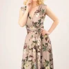 Cheap Vintage Chic for Topvintage Jane Bloemen Midi-Jurk In Lichtroze