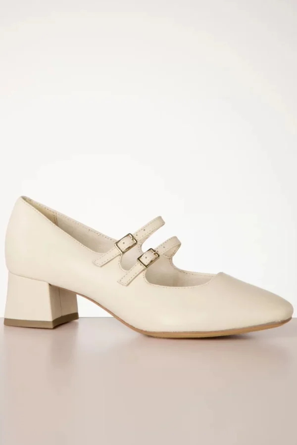 Shop Tamaris Janey Pumps Van Leder In Creme