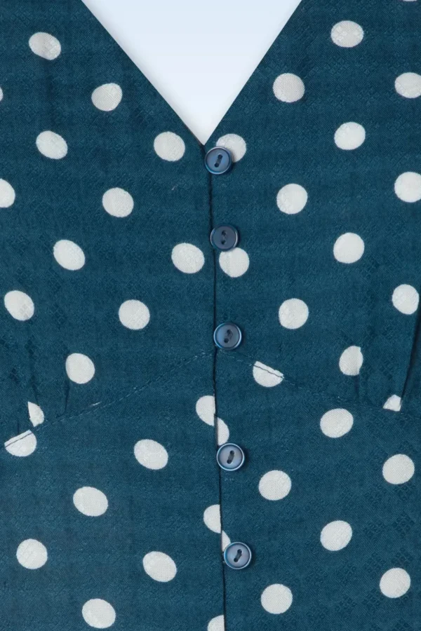 Discount Md'M Jeanette Polka Dot Jurk In Marineblauw