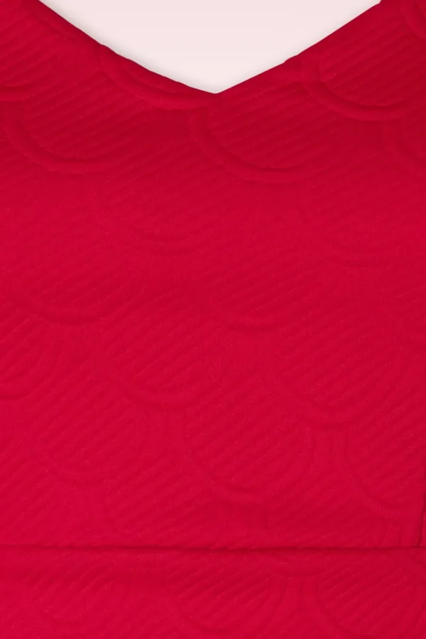 Store Vintage Chic for Topvintage Jenna Jacquard Jurk In Rood