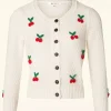 Fashion Mak Sweater Jennie Cherry Vest In Ivoor