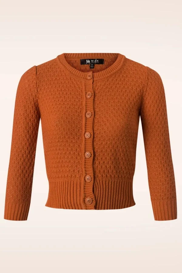 Hot Mak Sweater Jennie Vest In Vintage Oranje