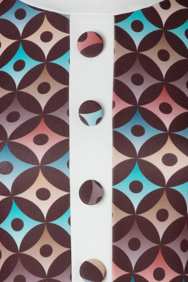 Shop Vintage Chic for Topvintage Jenny Geo Print Jurk In Bruin