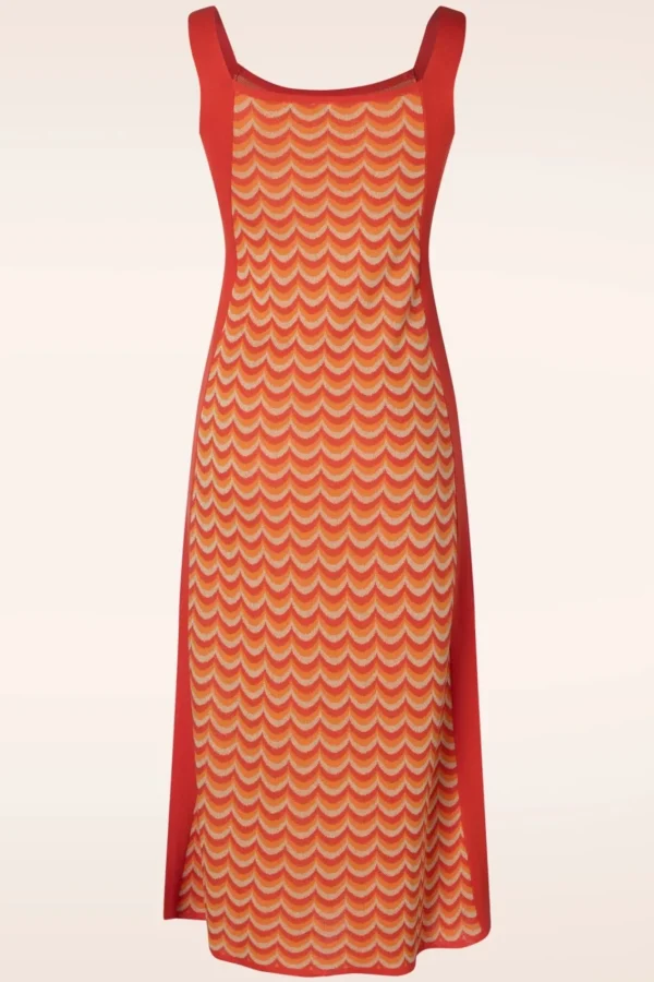 Sale WNT Collection Jessie Waves Midi Jurk In Oranje