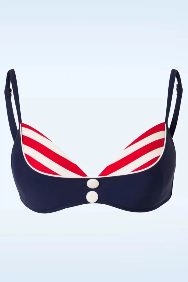 Best Sale Belsira Joelle Stripes Bikinitop In Marineblauw En Rood