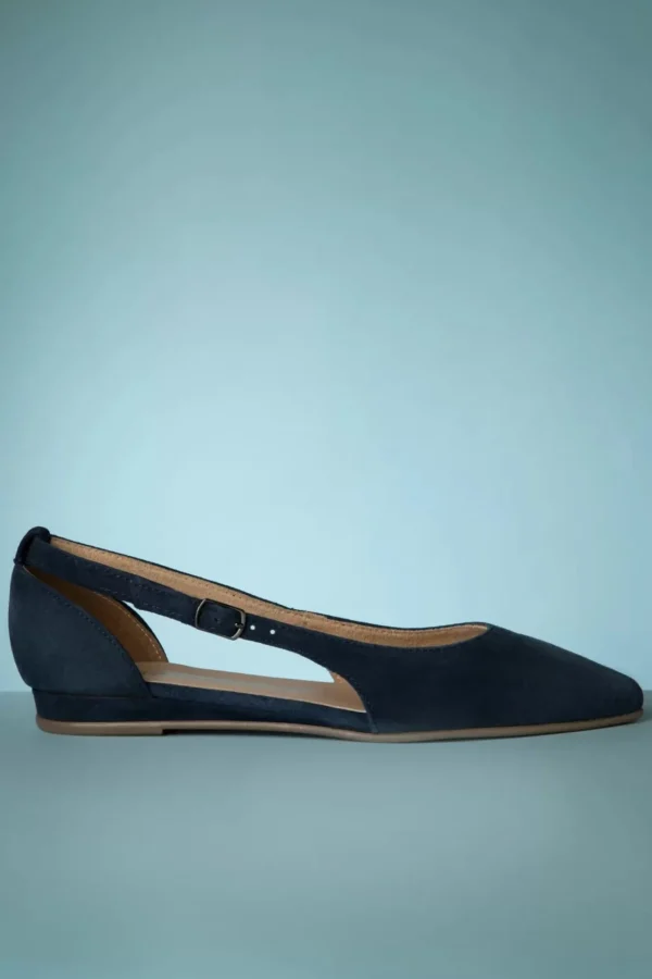 Flash Sale Tamaris Josie Suede Ballerina's In Marineblauw