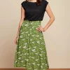 New King Louie Judy Midi Rok Bateau In Woodbine Groen